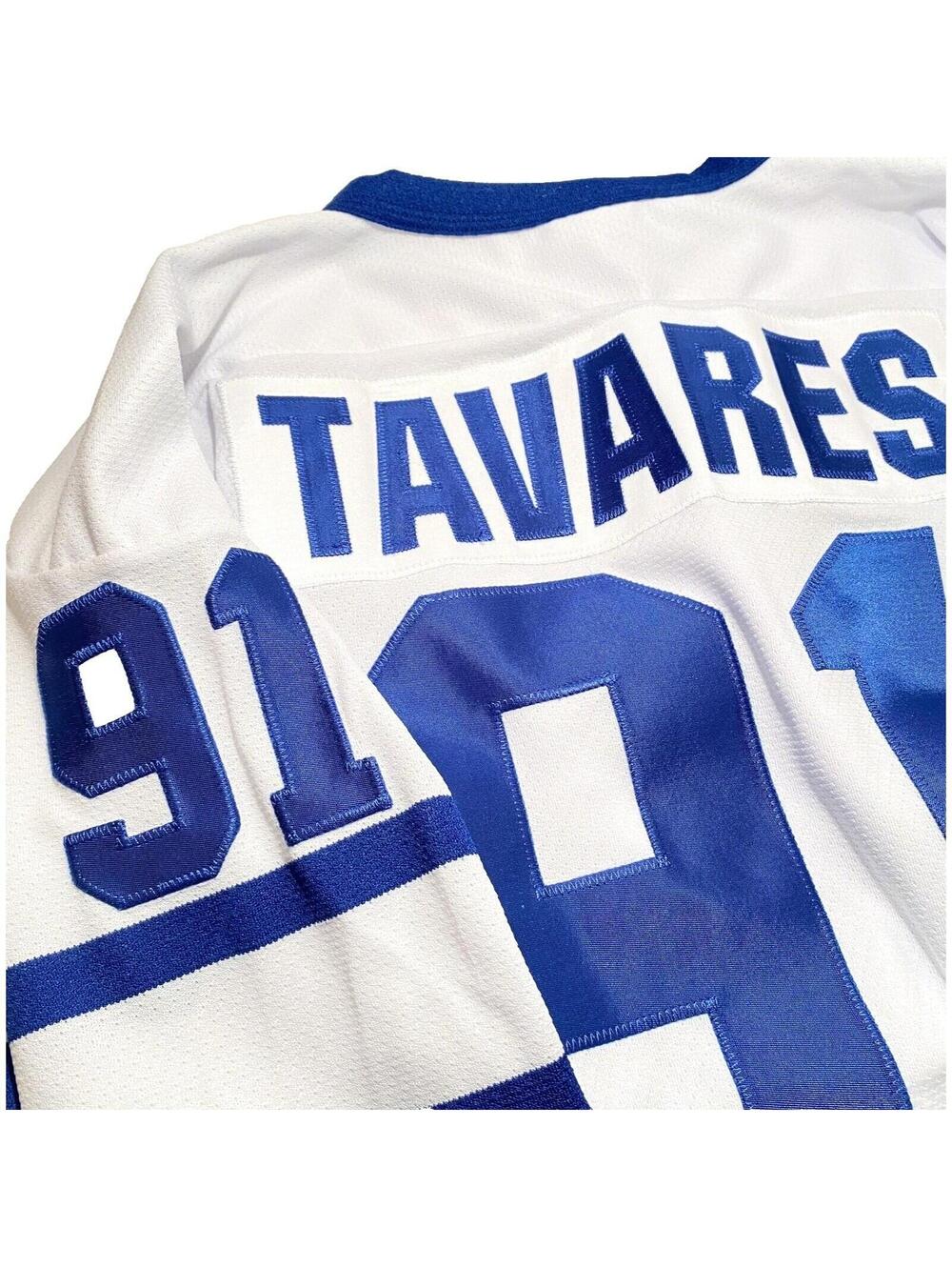 John Tavares Jersey #91 Maple Leaves Ice Hockey White & Blue Kid's Hockey Jersey - Picture 2 of 12